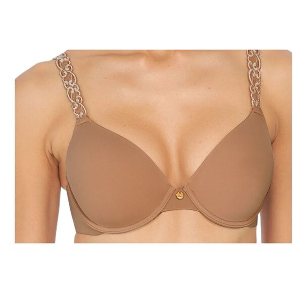 Natori T-shirt bra 732080 Pure Luxe underwire brown size 32G - Picture 1 of 5
